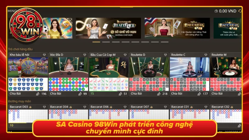 Màn hình sảnh SA casino cực thu hút mắt 